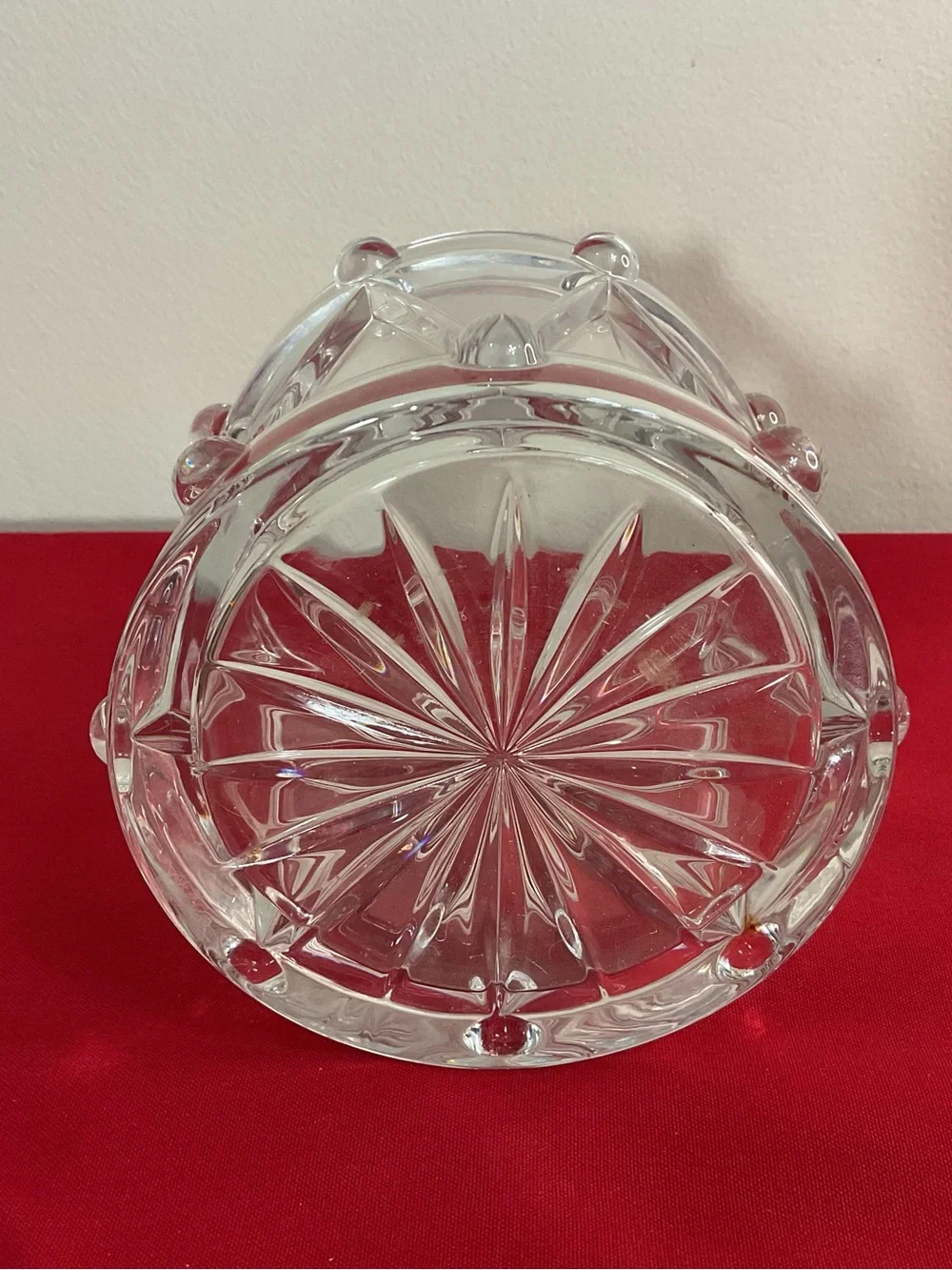 Teleflora 24% Lead Crystal Bohemian Crystal Drum Vase Czech Republic 4.75”